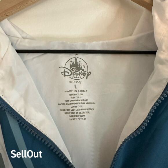 Disney Parks Space Mountain Hooded Windbreaker Jacket Blue Size L Unisex - Picture 4 of 4